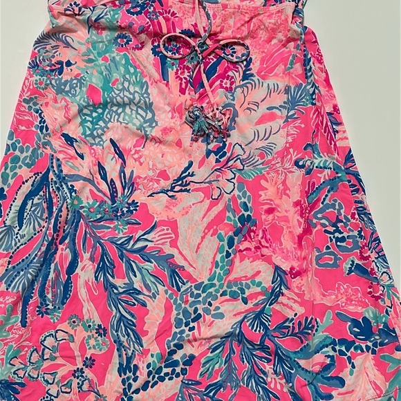 Lilly Pulitzer Margarete Swim Coverup Dress Adjustable Straps Bright Pink EUC  S - Picture 4 of 12